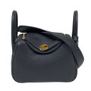 【★最大40,000円OFFクーポン配布中!9/26まで】エルメス HERMES リンディミニ W刻 ブラック ゴールド金具 トリヨンクレマンス レディース ショルダーバッグ【中古】