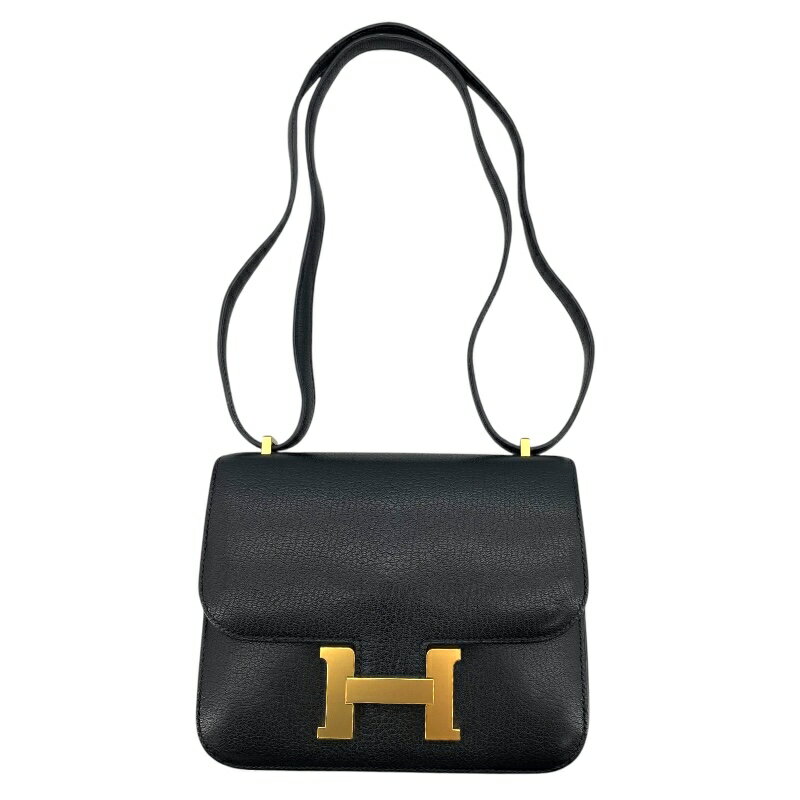エルメス HERMES コンスタンス3 ミニ B刻 ブラック GD金具 シェーブル レディース ショルダーバッグ【..
