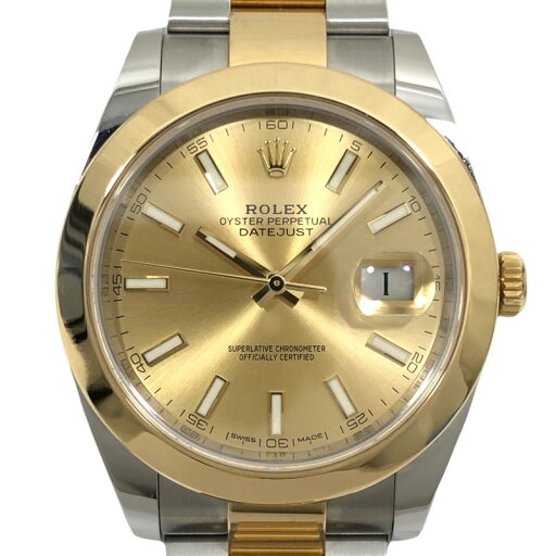 【★最大40,000円OFFクーポン配布中!9/26まで】ロレックス ROLEX デイトジャスト41 ランダムシリアル 126303 シャンパンゴールド オイスターブレス SS/K18YG メンズ 腕時計【中古】 【★最大40,000円OFFクーポン配布中!9/26まで】ロレックス ROLEX デイトジャスト41 ランダムシリアル 126303 シャンパンゴールド オイスターブレス SS/K18YG メンズ 腕時計【中古】