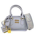 【★最大40,000円OFFクーポン配布中!9/26まで】ミュウミュウ miu miu アルカディ レザーバッグ 5BB123 パープルグレー ゴールド金具 レディース ハンドバッグ ショルダーバッグ【中古】