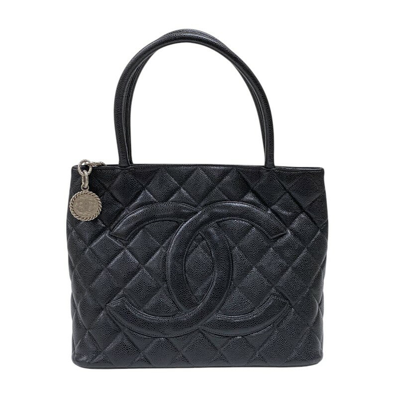 シャネル CHANEL 復刻トート A01804 6番台 ブラック シルバー金具 キャビアスキン レディース ハンドバ..