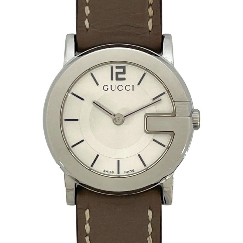 グッチ GUCCI Gラウンド 101L シルバー SS クオーツ ユニセックス 腕時計【中古】