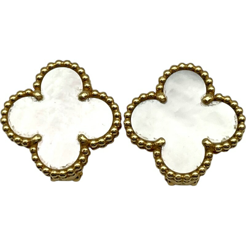 ヴァンクリーフ＆アーペル Van Cleef & Arpels ヴィンテージアルハンブラピアスMOP ゴールド Au750 ジ..