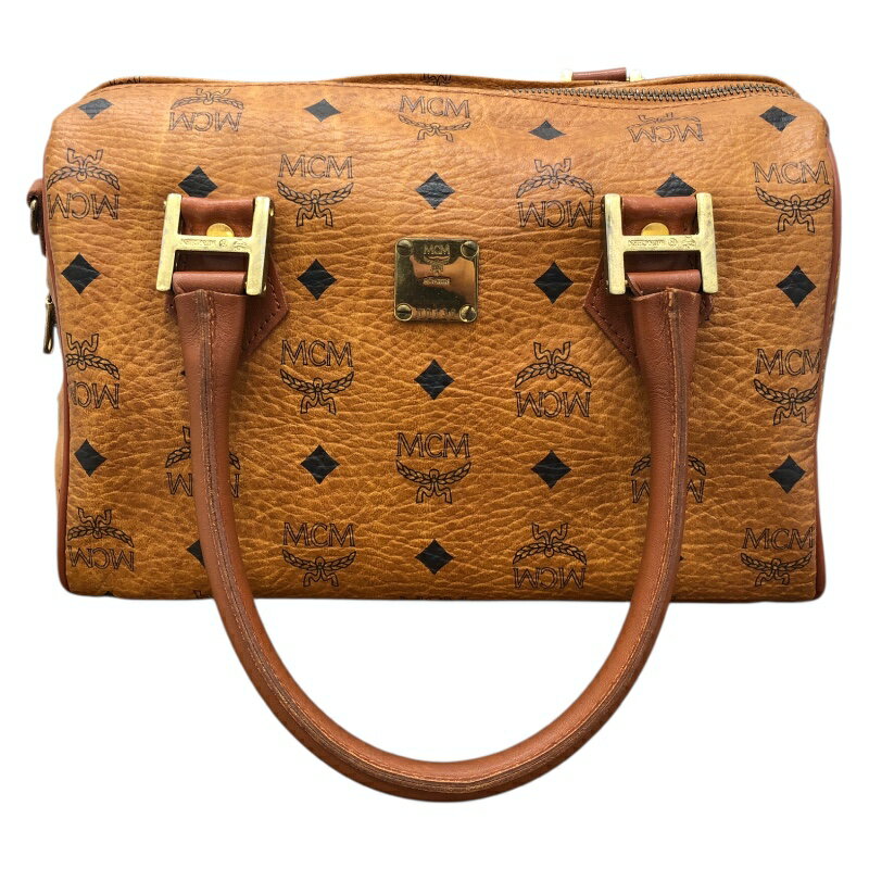 エム・シー・エム MCM スモール ボストンバッグ ブラウン ウ゛ィセトスキャンバス レディース ボストンバッグ【中古】