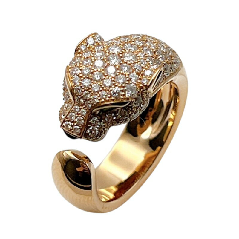 カルティエ Cartier パンテールドゥカルティエリング ピンクゴールド 750PG/エメラルド/オニキス/ダイヤモンド ジュエリー【中古】