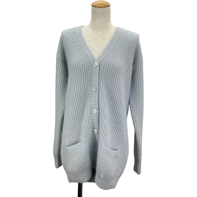 セリーヌ CELINE モヘアニットカーディガン 2AD24377N ブルー モヘア レディース カーディガン【中古】