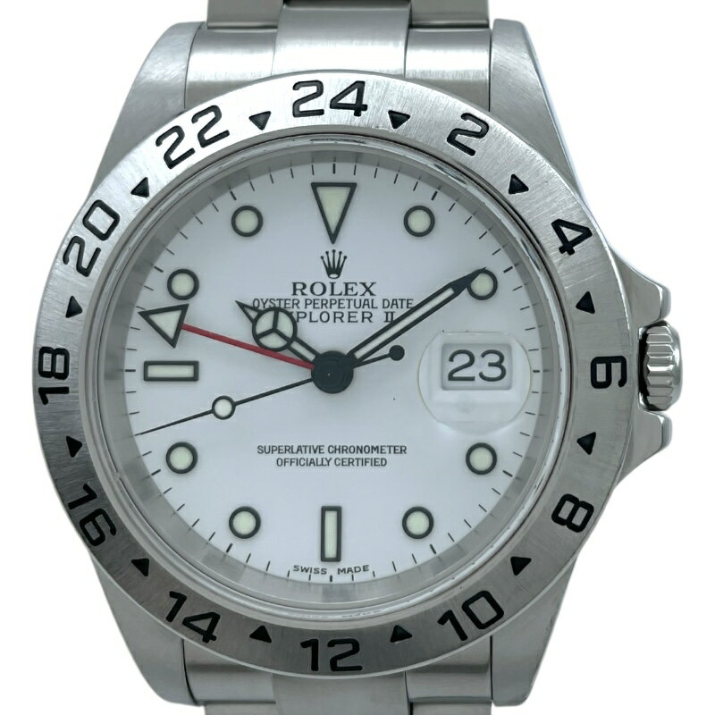 ロレックス ROLEX エクスプローラー2 K番 16570 ホワイト SS 自動巻き メンズ 腕時...