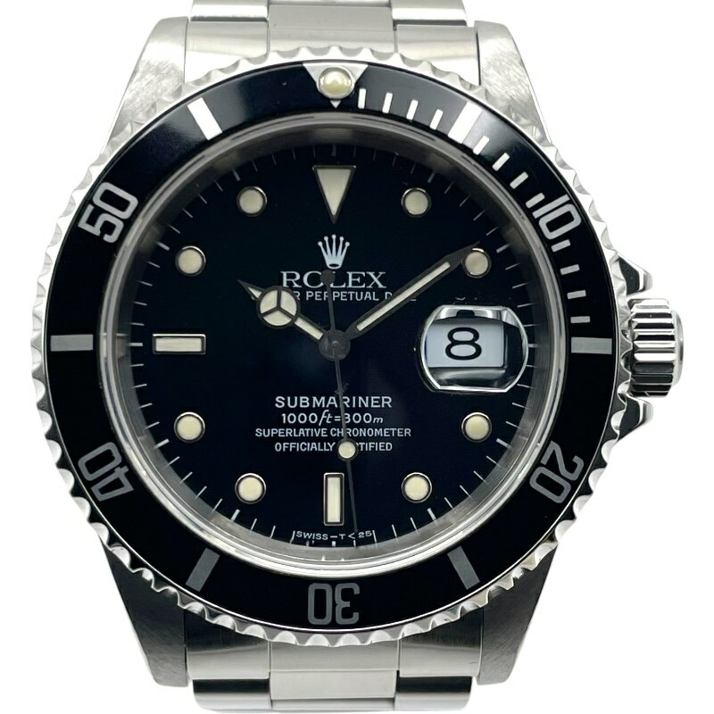 ロレックス ROLEX サブマリーナ― デイト U番 16610 ブラック SS 自動巻き メンズ 腕時計【中古】
