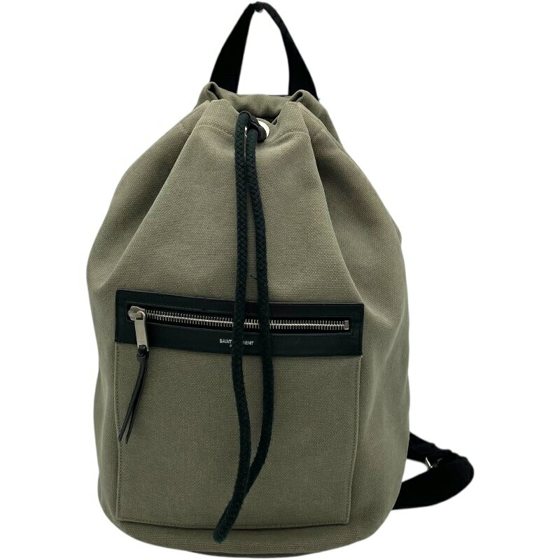 サンローラン SAINT LAURENT ショルダーバッグ カーキ キャンバス メンズ ショルダーバッグ【中古】