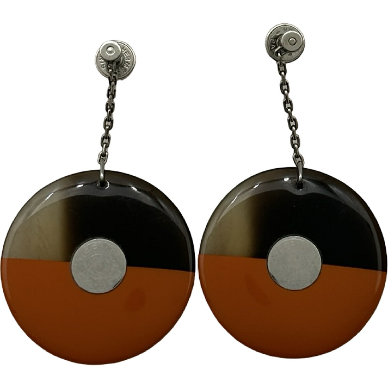 Rakuten - エルメス HERMES ピアス オレンジ/ブラウン バッファローホーン アクセサリー【中古】