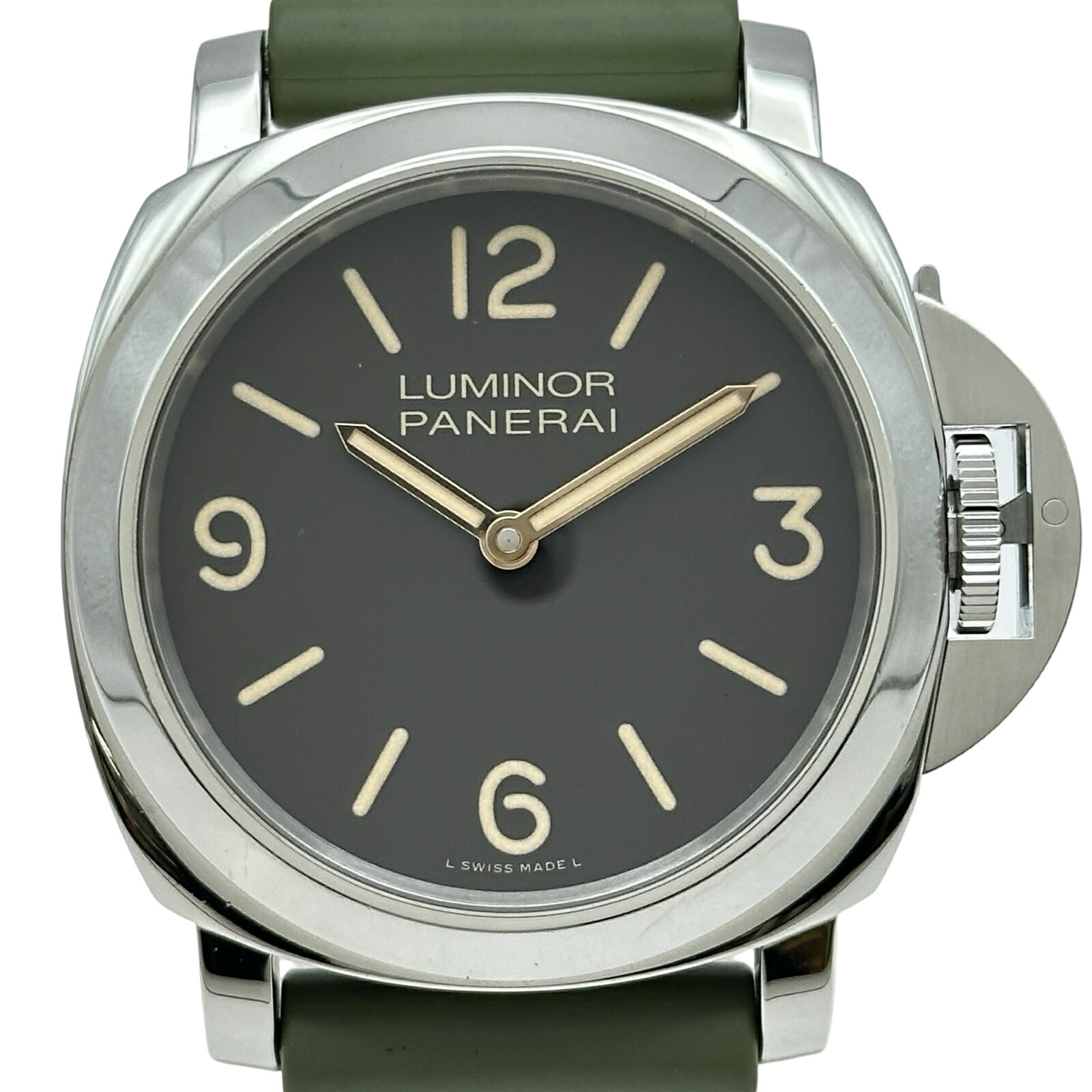 パネライ PANERAI ルミノール ベース 世界2000本限定 PAM00390 ブラック ステンレススチール 手巻き メンズ 腕時計【中古】