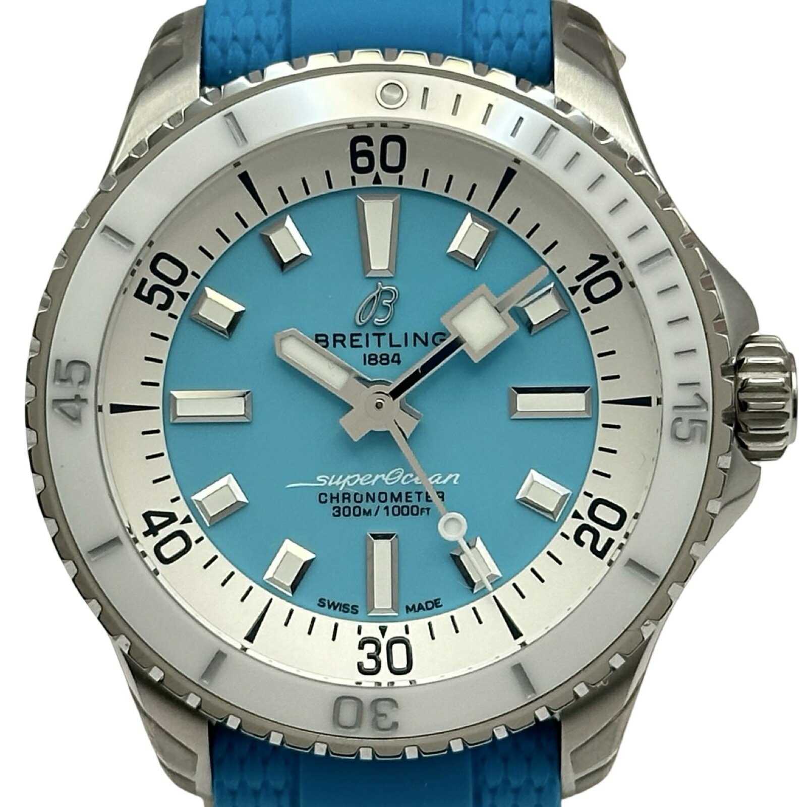 ブライトリング BREITLING スーパーオーシャン オートマチック36 A17377 ライトブルー ステンレススチール 自動巻き メンズ 腕時計【中古】