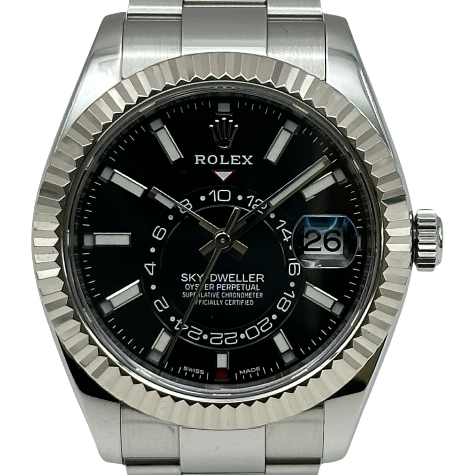 ロレックス ROLEX スカイドゥエラー 326934 ブラック ホワイトゴールド/ステンレススチール 自動巻き メンズ 腕時計【中古】