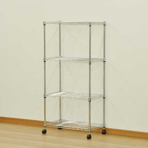 19Φスチールラックセット 4段（メッキ）