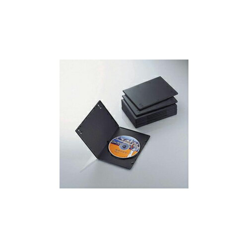 エレコム スリムDVDトールケース CD/DVD1枚 10枚入 ブラック CCD-DVDS03BK