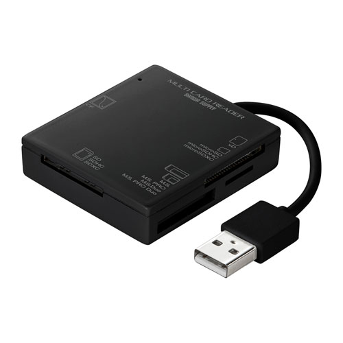【5個セット】 サンワサプライ USB2.0 カードリーダー 4スロット ブラック ADR-ML15BKNX5