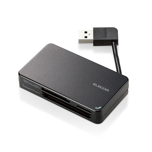 【3個セット】 エレコム USB3.0対応メモリカードリーダー/ケーブル収納型タイプ 約6cm ブラック MR3-K3..