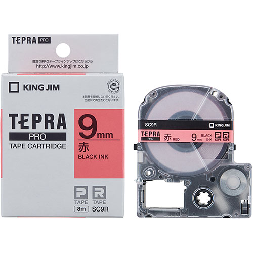KING JIM キングジム テプラPROテープ 9mm 赤 KJ-SC9R(2)