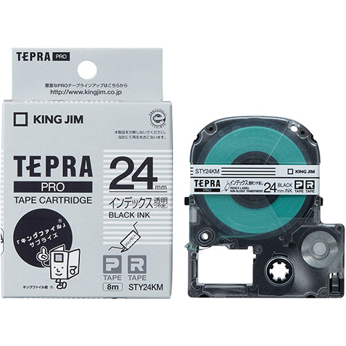 KING JIM キングジム テプラPROテープ インデックスラベル 透明 KJ-STY24KM
