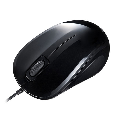 サンワサプライ 抗菌 静音有線ブルーLEDマウス ブラック MA-YBSK315BK