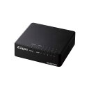 エレコム スイッチングハブ 5ポート Giga対応 プラスチック筐体 マグネット ブラック EHC-G05PA4-JB