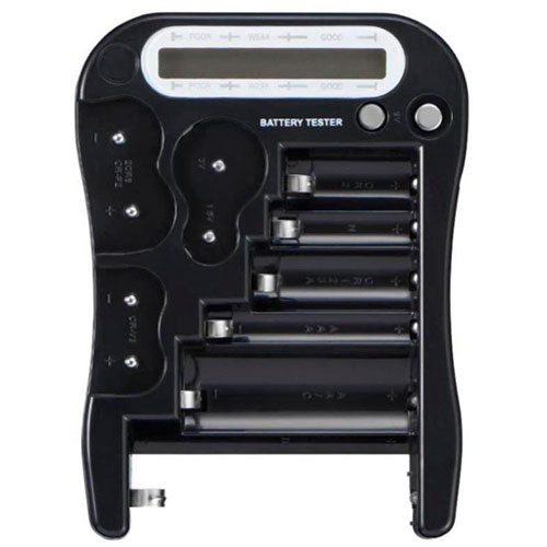 YAZAWA デジタル電池残量チェッカー ブラック MW01BK