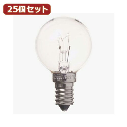 YAZAWA 25個セット ベビーボール球40WクリアE14 G401440CX25