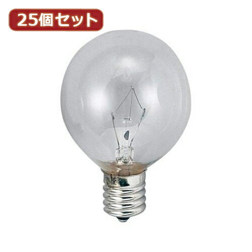 YAZAWA 25個(gè)セット ベビーボール球40WクリアE12 G501240CX25