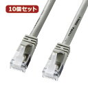 10個セットサンワサプライ ツメ折れ防止カテゴリ5eSTPLANケーブル 1m ライトグレー KB-STPTS-01X10