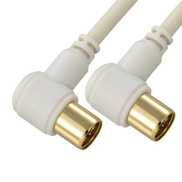 OHM TV接続ケーブル 2C 4K8K対応 L-L型 5m ANT-C5S2LL-W