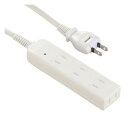 OHM 雷に強い安全タップ 4個口 3m 白 HS-TK43S-W