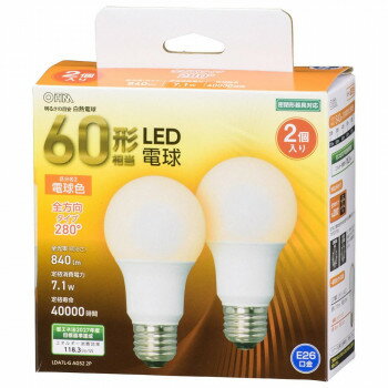 OHM LEDŵ A E26 60  ŵ忧 2 LDA7L-G AG52 2P