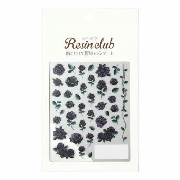 レジンクラブ レジンシール Black rose (両面印刷) RC-RER-102 レジンクラブ レジンシール Black rose (両面印刷) RC-RER-102