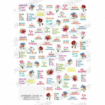 TSUMEKIRA(ツメキラ) ネイルシール DAISY プロデュース13 MESSAGE vivid color NN-DAI-120
