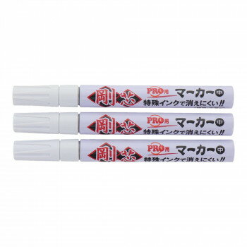 祥碩堂　ペイントマーカー　中字　白(3本入)　3SP3　143423