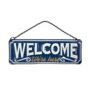 ティンWELCOMEサイン レクタングル ネイビー DE051871