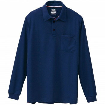 桑和 50130 長袖ポロシャツ(胸ポケット付き) Sサイズ ネイビー(1) Absolute GEAR