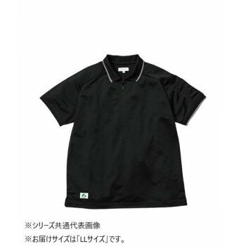 桑和 B7915-61 半袖ハーフジップポロシャツ LLサイズ ブラック(4) BEAMS DESIGN
