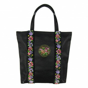 優美社　6319-00　絵都蘭世 （エトランゼ） フラワーテープ使いトートバッグ ブラック