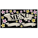 デコレーションシール(ワンピースワイド) リボン MENU 白 69655