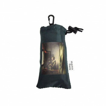 優美社 9080 マーマフィオーレ プリントエコバッグ グリーン 窓辺で手紙を読む女(フェルメール)