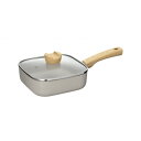 ホペア IH対応ガラス蓋付マーブルスクエアパン18cm MB-2711 1034425