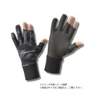 ハヤブサ FOURON ネオプレングローブ 3本カット ブラックカモ 3L Y4196-3L-95