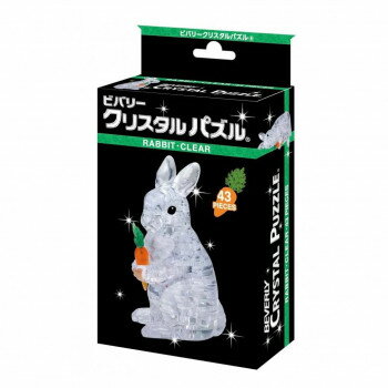 【ご注文について】お客様のご都合（数量間違いや型番・適合間違いも含む）による商品のキャンセル・交換・返品は一切承ることが出来ません。ご注文の際は慎重にお選びの上、ご注文願います。当店からの確認メールや、ご入金確認のメールが配信されない場合がございます。その場合は、商品発送（出荷）のメールをご確認下さい。【送料について】こちらは『同梱区分B ： 1配送先630円（※但し、北海道は1260円、沖縄県・離島へのお届けの場合は1650円）』が適用されます。※『異なる同梱区分の商品』を一緒にご注文頂いた場合は、同梱が出来ません。別配送となり追加送料がかかりますので、ご注文後に訂正の上、ご連絡させて頂きます。（送料は自動計算されません。出荷は保留扱いとなります。）【ご注文・配送に関しての注意事項】こちらはメーカーより直送となる場合がございます。ラッピング（包装）・のしがけは承ることが出来ません。メール便・定形外郵便等はご指定頂けません。配送業者はご指定不可。置き配は破損・汚損・紛失・盗難などの恐れがあるため、原則としてお断りしております。置き配による破損・汚損・紛失・盗難については保証ができかねますので、あらかじめご承知おきください。このパズルは透明のピースを組み上げる立体ジグソーパズルです。完成すると、クリスタルのように美しく輝くインテリアとして楽しめます。フサフサしっぽとつぶらな瞳の、ふっくら可愛いウサギが出来上がります。付属のシールで可愛くデコレーションすることができます。サイズ個装サイズ：10×15×5cm重量個装重量：180g仕様43ピース対象年齢:7歳以上生産国中国●広告文責：株式会社プロヴィジョン（tel:092-985-3973）