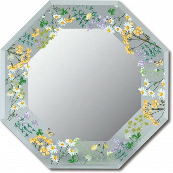 ユーパワー FGデザイン 八角ミラー Sサイズ 「フィールドフラワーイエロー」 FM-02808