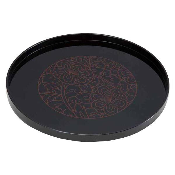 東出漆器 8.3丸盆 牡丹 2332