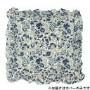 フリルクッションカバー カリーノブロックプリント ブルー 11725883391