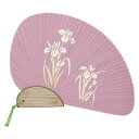 日本製(MADE IN JAPAN) うちわ 花ことば(アヤメ) 千鳥型 2865