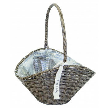 村田屋産業 PPラタンバスケット 山型 L Gray 3208