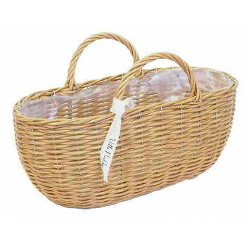 村田屋産業 PPラタンバスケット 楕円型 L Natural 3212